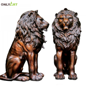 metal bronze lion sculpture for garden