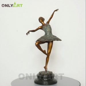Ballet Dance Statue Bronze Young Girl Dancing Sculpture Modern Figurine Ballerina Art Gorgeous Home Decoration OAST-17