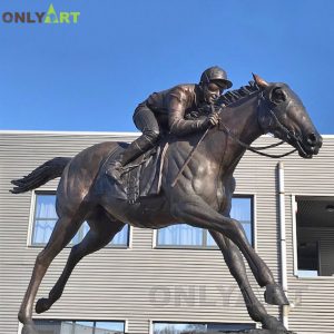 Hot Sale Bronze Boy Equestrian Statue Ridding Horse Sculpture For Garden OALF-03