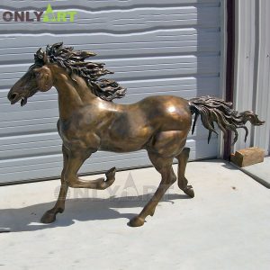 Life Size Copper Metal Antique Brass Bronze Horse Statue For Garden OAH-02