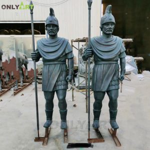 Outdoor Decor Metal Copper Bronze Life Size Roman Soldier Warrior Statue For Sale OAH-56