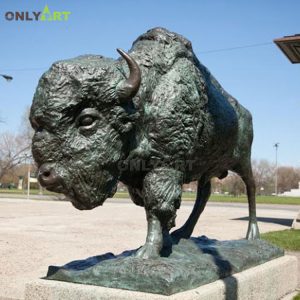 Animal Metal Sculpture Bronze Bison Statue OABI-4