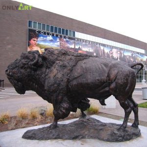 Bronze Brass Bison Buffalo Statue For Outdoor Ornament OABI-2