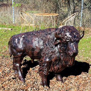 Life size bronze brass adult bison statue OABI-3