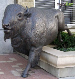 Bronze Buffalo Bison Standing Statue For Outdoor OABI-5
