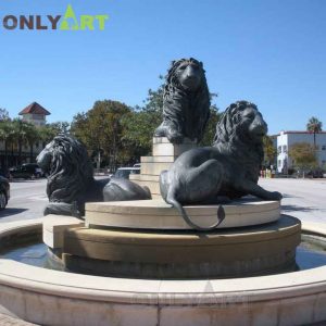 Large Outdoor Bronze Lion Water Fountain For Sale