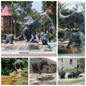 Outdoor Garden Elephant Water Fountain Central Park