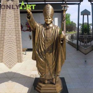 Bronze Pope St John Paul II Statue Sculpture For Sale OAB-PJ2