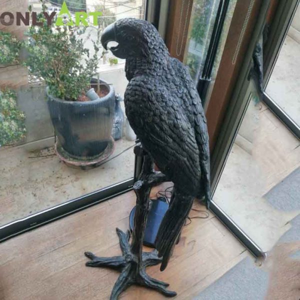 Large Bronze Parrot Statue For Sale