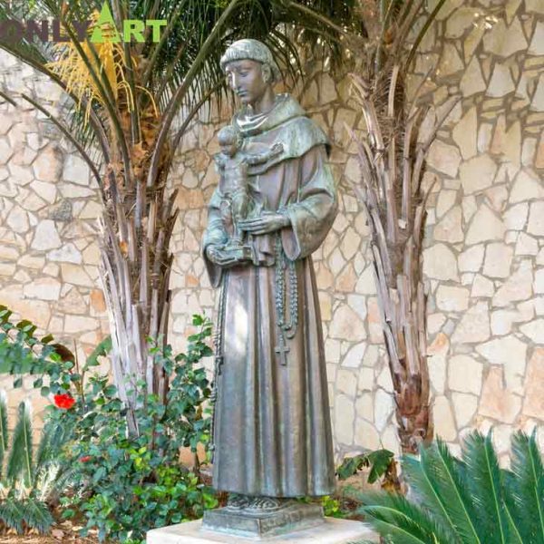 Outdoor Garden Bronze Saint Anthony Statue For Sale