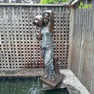 Bronze Woman Pouring Water Fountain For Slae