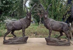 Bronze Goat Garden Statue